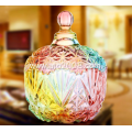Colorful Glass Candy Jar With Glass Lid